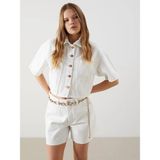 Lc Waikiki Yeni Sezon Crop Kadın Jean Gömlek - Beyaz
