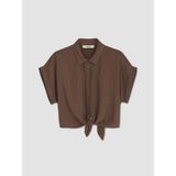Lc Waikiki Yeni Sezon Crop Modal Karışımlı Kadın Gömlek - XS - Mocha
