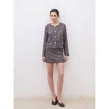 Lc Waikiki Yeni Sezon Dar Fit Ekose Tüvit Mini Etek - Bordo - XS