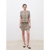 Lc Waikiki Yeni Sezon Dar Fit Leopar Desenli Triko Mini Etek - Kahverengi