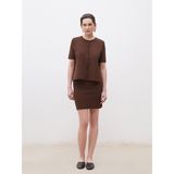 Lc Waikiki Yeni Sezon Dar Fit Triko Mini Etek - Kahverengi