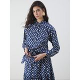 Lc Waikiki Yeni Sezon Desenli Kadın Gömlek - 42 - Indigo