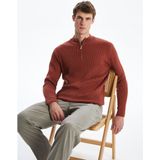 Lc Waikiki Yeni Sezon Dik Yaka Erkek Triko Kazak - Turuncu - XL
