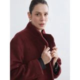Lc Waikiki Yeni Sezon Dik Yaka Kadın Kaşe Kaban - 42 - Bordo