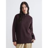 Lc Waikiki Yeni Sezon Dik Yaka Kadın Triko Kazak - Mürdüm - 2XL