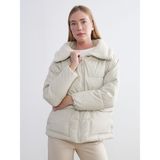 Lc Waikiki Yeni Sezon Dik Yaka Oversize Kadın Şişme Mont - Ekru - 40