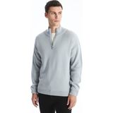 Lc Waikiki Yeni Sezon Dik Yaka Uzun Kollu Erkek Triko Kazak - Gri - 2XL