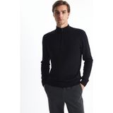Lc Waikiki Yeni Sezon Dik Yaka Uzun Kollu Erkek Triko Kazak - Siyah - 2XL