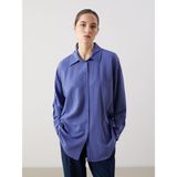 Lc Waikiki Yeni Sezon Dokulu Oversize Kadın Gömlek - 36 - Lacivert