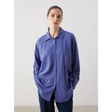 Lc Waikiki Yeni Sezon Dokulu Oversize Kadın Gömlek - 38 - Lacivert