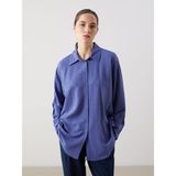 Lc Waikiki Yeni Sezon Dokulu Oversize Kadin Gomlek - S5JS16Z8 - Lacivert - 36