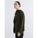 Lc Waikiki Yeni Sezon Dökümlü Şal Yaka Oversize Kadın Triko Kazak - Haki - XS - S
