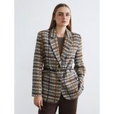 Lc Waikiki Yeni Sezon Ekose Kemerli Kadın Tüvit Blazer Ceket - 38 - Bej