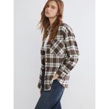 Lc Waikiki Yeni Sezon Ekose Oversize Kadın Gömlek - XS - Kahverengi