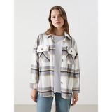 Lc Waikiki Yeni Sezon Ekose Oversize Kadın Oduncu Gömlek - XS - S - Gri