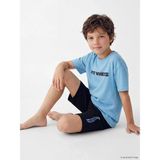 Lc Waikiki Yeni Sezon Erkek Çocuk Hot Wheels Baskılı Şortlu Pijama Takımı - 12 - 13 Yaş - Mavi