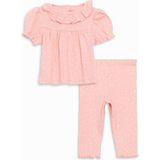 Lc Waikiki Yeni Sezon Fırfırlı Kız Bebek Tişört ve Eşofman Altı 2'li - 3 - 6 Ay - Pembe