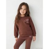Lc Waikiki Yeni Sezon Fiyonk Baskılı Soft Touch Kız Çocuk Sweatshirt - Kahverengi - 9 - 12 Ay