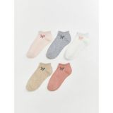 Lc Waikiki Yeni Sezon Fiyonk Desenli Kız Çocuk Patik Çorap 5'li - 30 - 32 - Açık Pembe