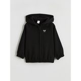 Lc Waikiki Yeni Sezon Fiyonk Nakışlı Kız Çocuk Kalın Fermuarlı Sweatshirt - Siyah - 2 - 3 Yaş