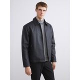 Lc Waikiki Yeni Sezon Gömlek Yaka Suni Deri Erkek Mont - Siyah - 3XL