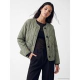 Lc Waikiki Yeni Sezon Haki Baklava Desenli Oversize Kadın Şişme Mont - 34