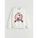 Lc Waikiki Yeni Sezon Hello Kitty Baskılı Kız Çocuk Kalın Sweatshirt - Ekru - 12 - 13 Yaş