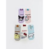 Lc Waikiki Yeni Sezon Hello Kitty Desenli Kız Çocuk Patik Çorap 5'li - 36 - 38 - Lila