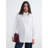 Lc Waikiki Yeni Sezon Kadın %100 Keten Gömlek - 36 - Optik Beyaz
