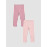Lc Waikiki Yeni Sezon Kalp Baskılı Kız Çocuk Tayt 2'li - Pembe - 9 - 12 Ay