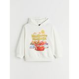 Lc Waikiki Yeni Sezon Kapüşonlu Arabalar Baskılı Kız Çocuk Sweatshirt - Ekru - 8 - 9 Yaş