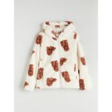 Lc Waikiki Yeni Sezon Kapüşonlu Fermuarlı Kız Çocuk Sweatshirt - Bej - 13 - 14 Yaş