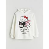 Lc Waikiki Yeni Sezon Kapüşonlu Hello Kitty Baskılı Kız Çocuk Sweatshirt - Ekru - 10 - 11 Yaş