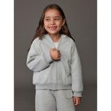 Lc Waikiki Yeni Sezon Kapüşonlu Kız Çocuk Fermuarlı Sweatshirt - Gri - 6 - 7 Yaş