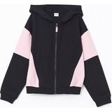 Lc Waikiki Yeni Sezon Kapusonlu Kiz Cocuk Fermuarli Sweatshirt - S51526Z4 - Siyah