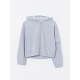 Lc Waikiki Yeni Sezon Kapusonlu Kiz Cocuk Fermuarli Sweatshirt - S5BE12Z4 - Gri