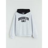 Lc Waikiki Yeni Sezon Kapüşonlu Kız Çocuk Kalın Sweatshirt - Gri - 7 - 8 Yaş