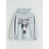 Lc Waikiki Yeni Sezon Kapüşonlu Kuromi Baskılı Kız Çocuk Sweatshirt - Gri - 12 - 13 Yaş