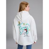 Lc Waikiki Yeni Sezon Kapüşonlu Snoopy Baskılı Kız Çocuk Kalın Sweatshirt - Ekru - 8 - 9 Yaş