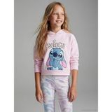 Lc Waikiki Yeni Sezon Kapüşonlu Stitch Baskılı Kız Çocuk Sweatshirt - Pembe - 11 - 12 Yaş