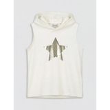Lc Waikiki Yeni Sezon Kapüşonlu Yıldız Baskılı Kız Çocuk Sweatshirt - Ekru - 8 - 9 Yaş