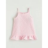 Lc Waikiki Yeni Sezon Kare Yaka Ekose Fırfırlı Kız Çocuk Elbise - Pembe - 9 - 12 Ay