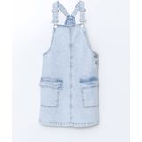 Lc Waikiki Yeni Sezon Kare Yaka Kız Çocuk Jean Salopet Elbise - 5 - 6 Yaş - Mavi