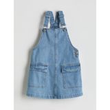Lc Waikiki Yeni Sezon Kare Yaka Kız Çocuk Jean Salopet Elbise - Indigo - 9 - 10 Yaş