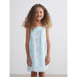 Lc Waikiki Yeni Sezon Kare Yaka Kız Çocuk Poplin Elbise - 2 - 3 Yaş - Mavi