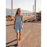 Lc Waikiki Yeni Sezon Kare Yaka Nakışlı Kız Çocuk Jean Elbise - 8 - 9 Yaş