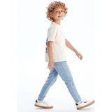 Lc Waikiki Yeni Sezon Keten Karışımlı Erkek Çocuk Kargo Pantolon - Mavi - 1 - 2 Yaş