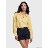 Lc Waikiki Yeni Sezon Keten Karışımlı Oversize Kadın Gömlek - 3XL - Sarı
