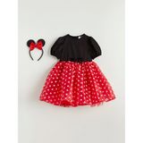 Lc Waikiki Yeni Sezon Kız Çocuk Minnie Mouse Kostüm ve Taç - Siyah - 1 - 2 Yaş