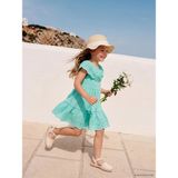 Lc Waikiki Yeni Sezon Kız Çocuk Nakışlı Elbise - Pastel Yeşil - 6 - 7 Yaş